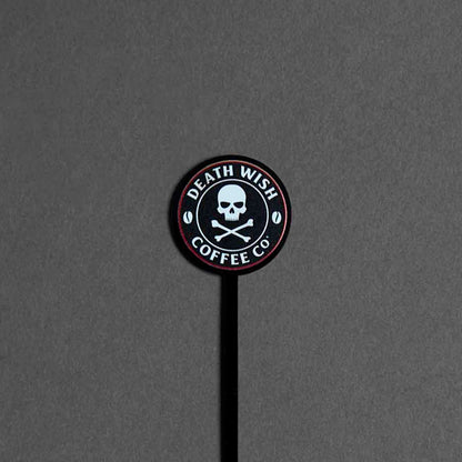 The classic logo stir stick from the Death Wish Coffee Stir Stick Set.