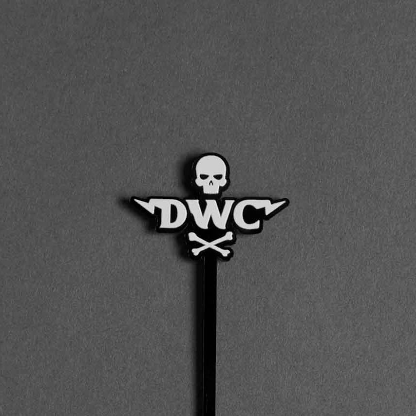 The DWC badge stir stick from the Death Wish Coffee Stir Stick Set.