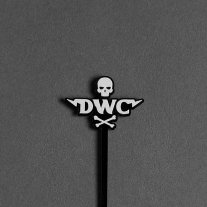 The DWC badge stir stick from the Death Wish Coffee Stir Stick Set.
