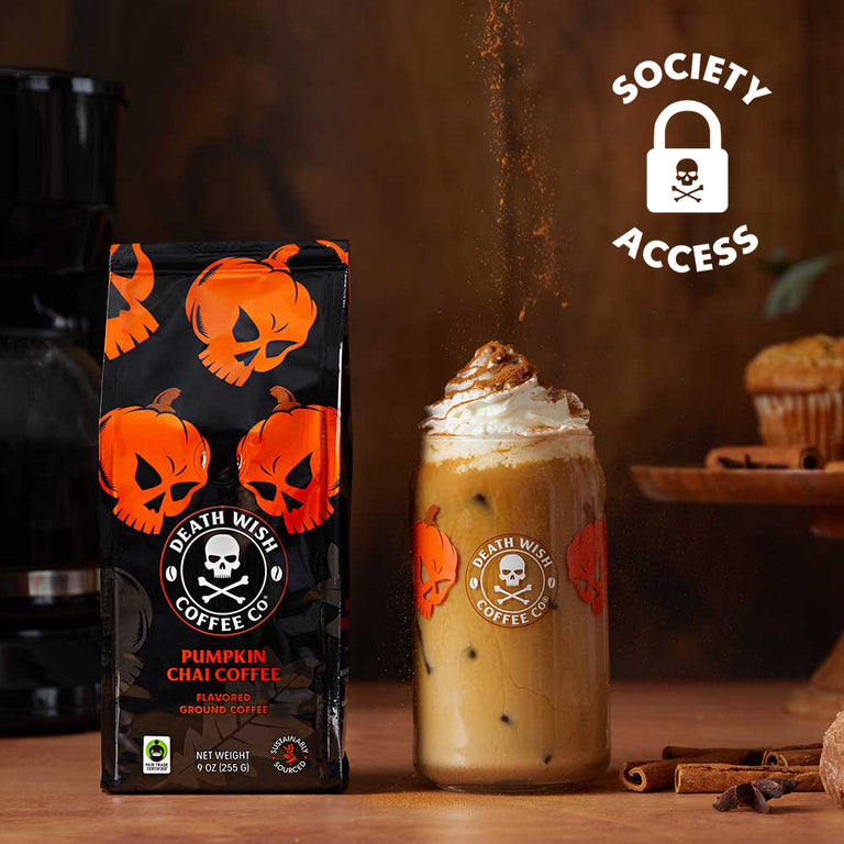 Unlock society access to Pumpkin Chai Death Wish Coffee.