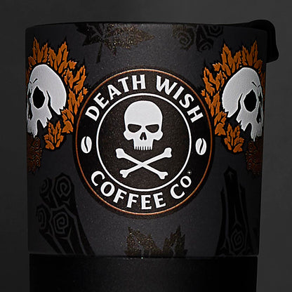 A close up of the Death Wish Coffee Maple Cinnamon Klean Kanteen.