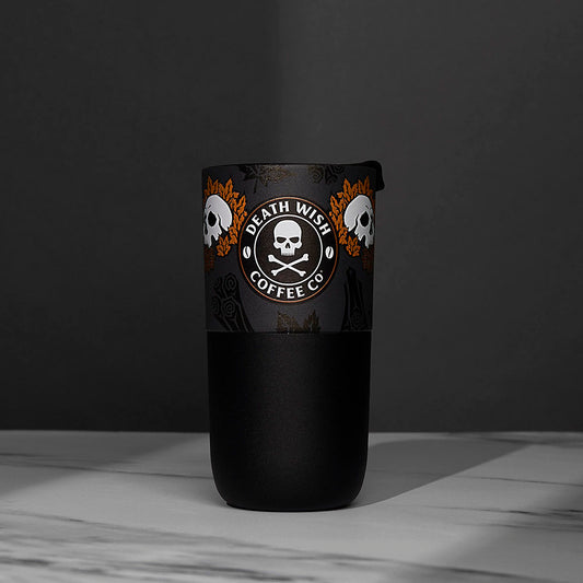 The front of the Death Wish Coffee Maple Cinnamon Klean Kanteen.