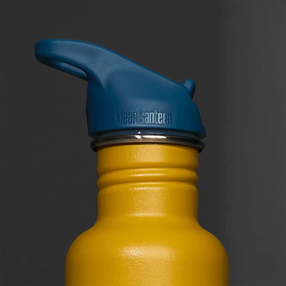 A close up of the lid of the Death Wish Coffee Divine Balance Klean Kanteen.