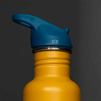 A close up of the lid of the Death Wish Coffee Divine Balance Klean Kanteen.