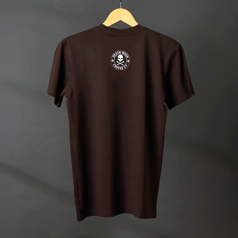 The back of the Death Wish Coffee Maple Cinnamon Tee.