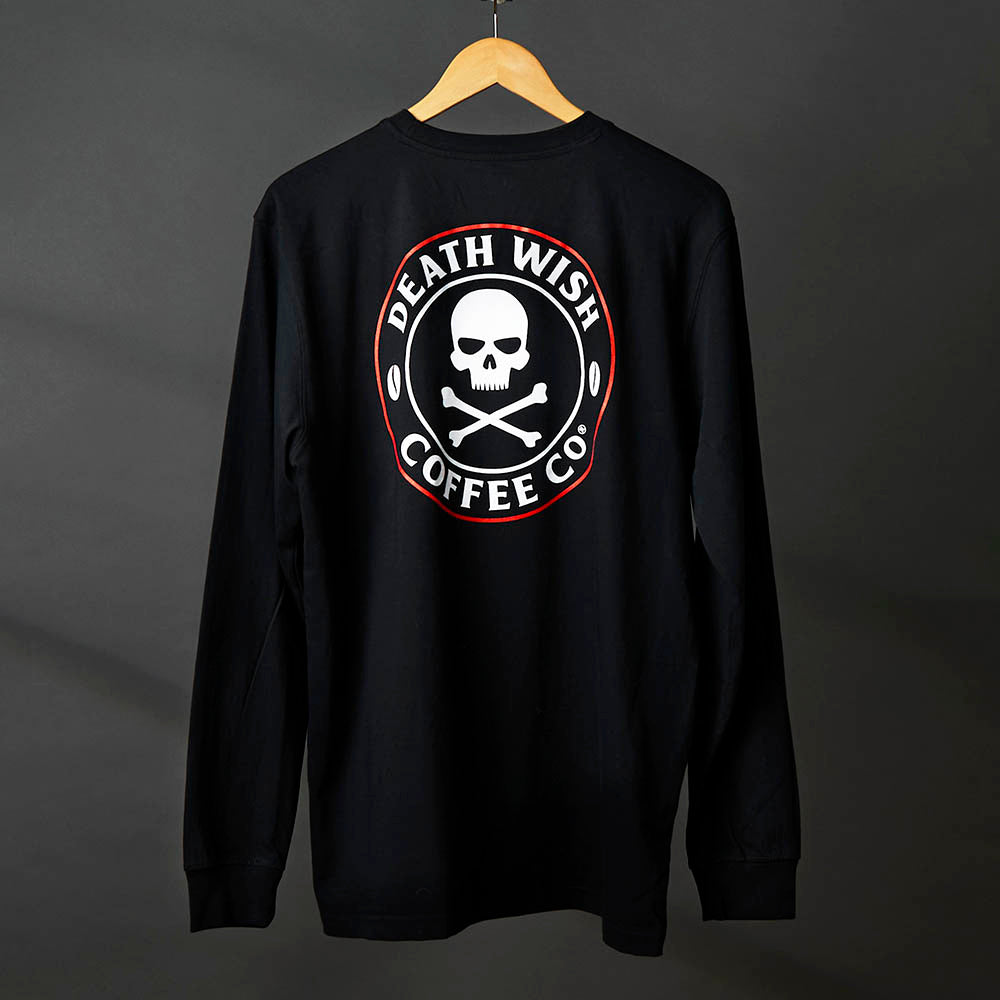 The back of the Death Wish Coffee Nothing to Hide Pocket Tee.