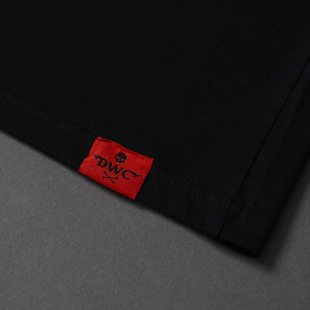 The woven label on the Death Wish Coffee Nothing to Hide Pocket Tee.