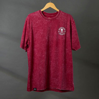 The front of the Death Wish Coffee Red The Room Tee.