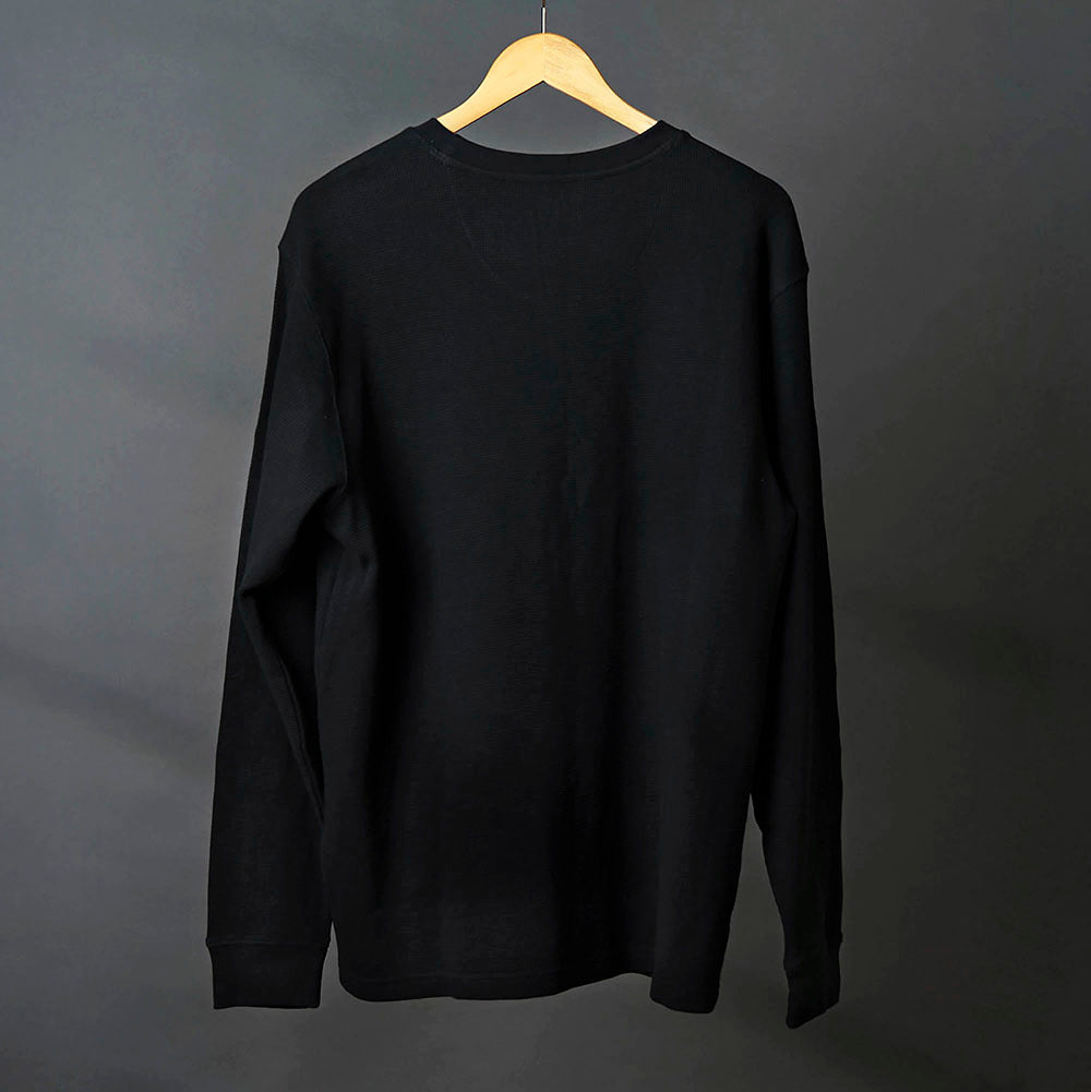 The back of the Death Wish Coffee Self Centered Waffle Knit.
