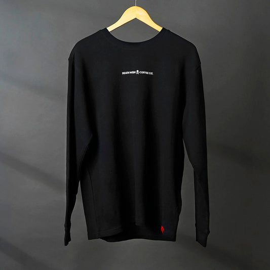 The front of the Death Wish Coffee Self Centered Waffle Knit.