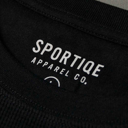 The interior neck label of the Death Wish Coffee Self Centered Waffle Knit.