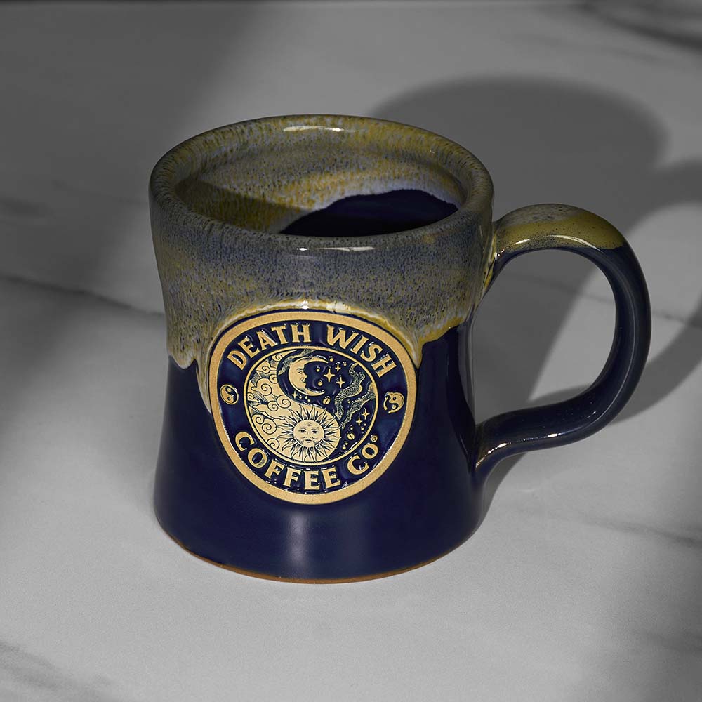 A top down view of the Death Wish Coffee Divine Balance Mug.