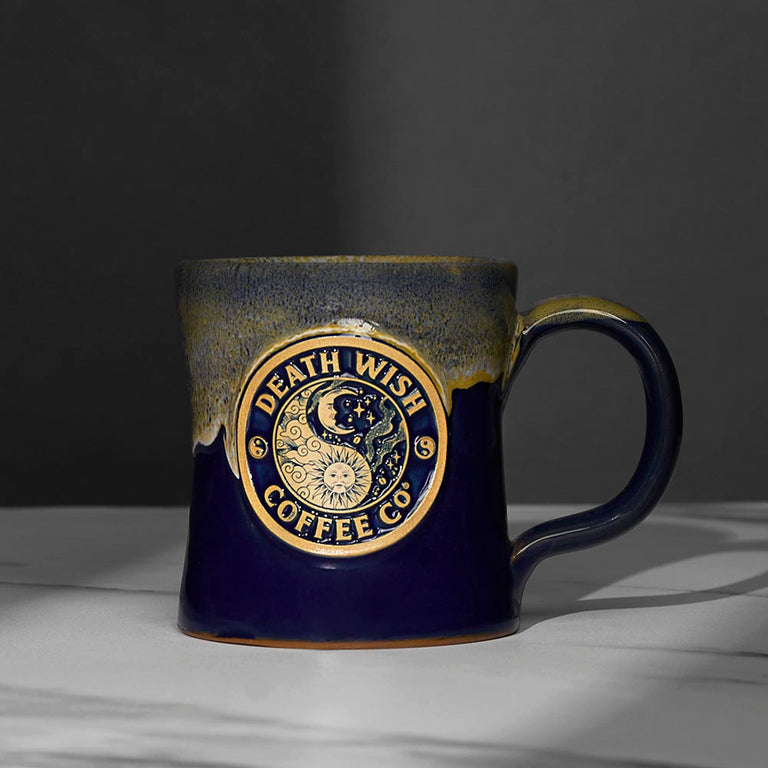 The front of the Death Wish Coffee Divine Balance Mug.