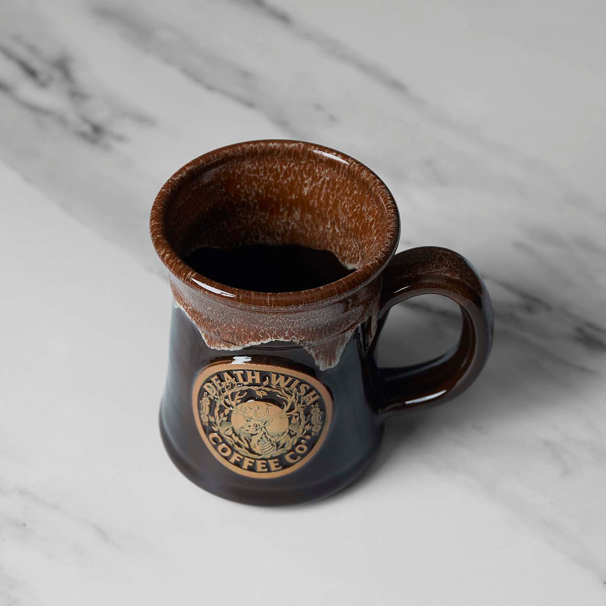 A top down view of the Death Wish Coffee Call of the Wild Mug.
