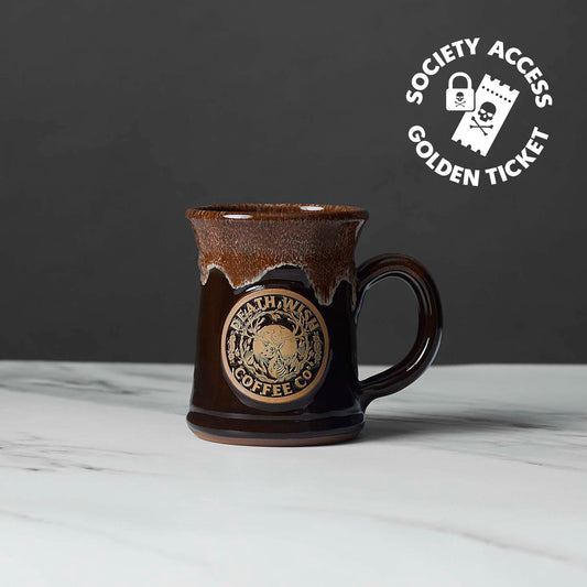Unlock society access to the Death Wish Coffee Call of the Wild Mug and enter for a chance to win a Golden Ticket Mug.