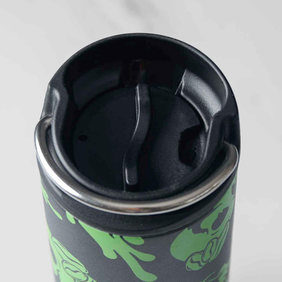 A detail shot of the Death Wish Coffee White Chocolate Pistachio Klean Kanteen (20oz).