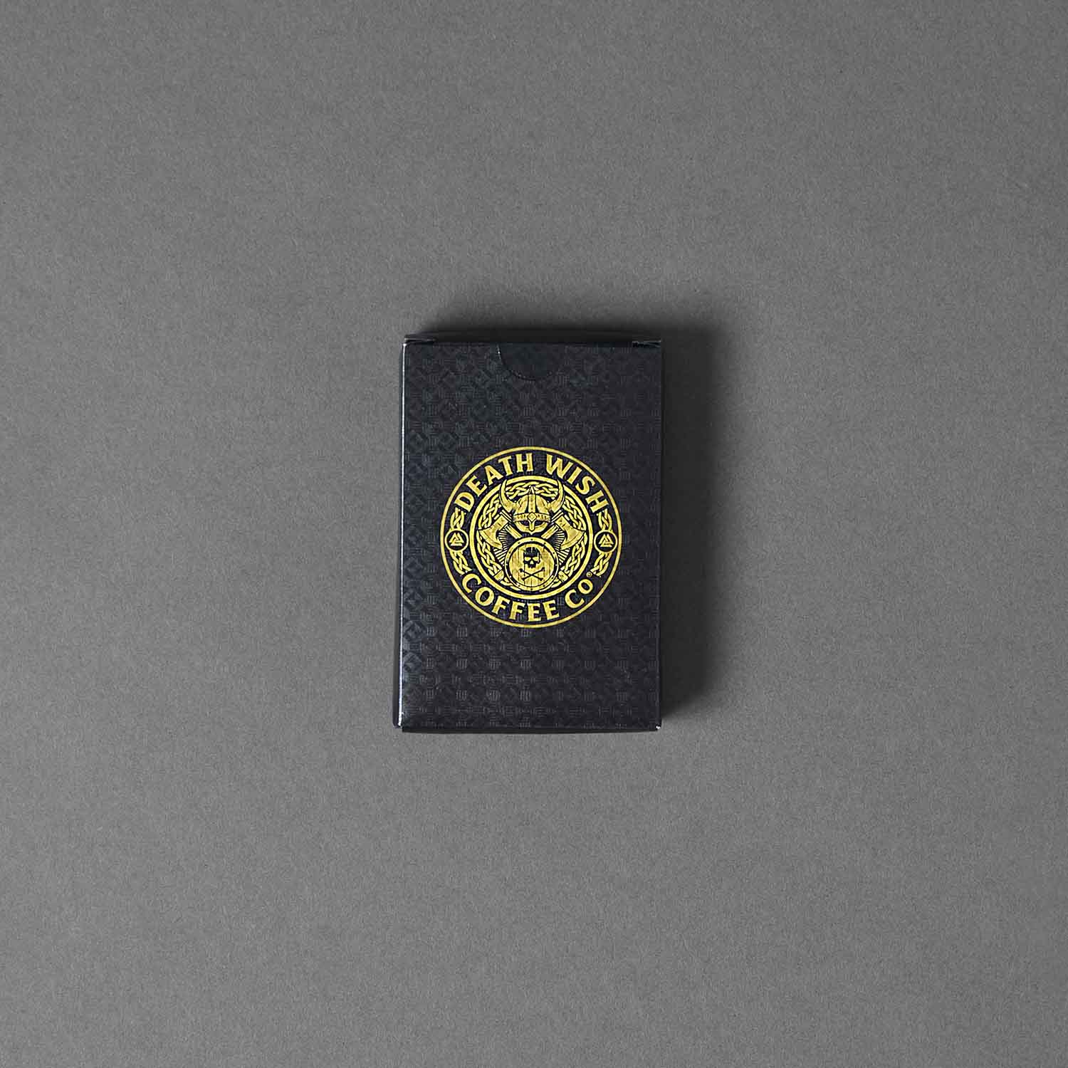 The box of the Death Wish Coffee Odin's Deck of Destiny Playing Cards.