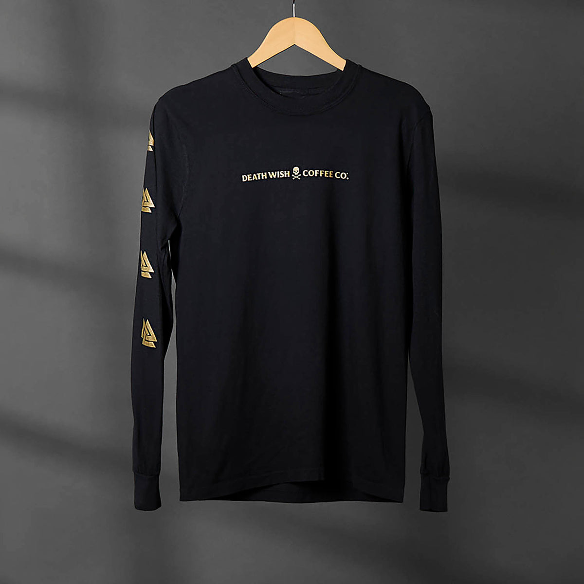 The front of the Death Wish Coffee Gates of Valhalla Long Sleeve.