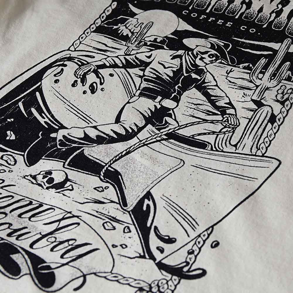 Death Wish Coffee Chemex Cowboy Tee - Back Logo Detail.