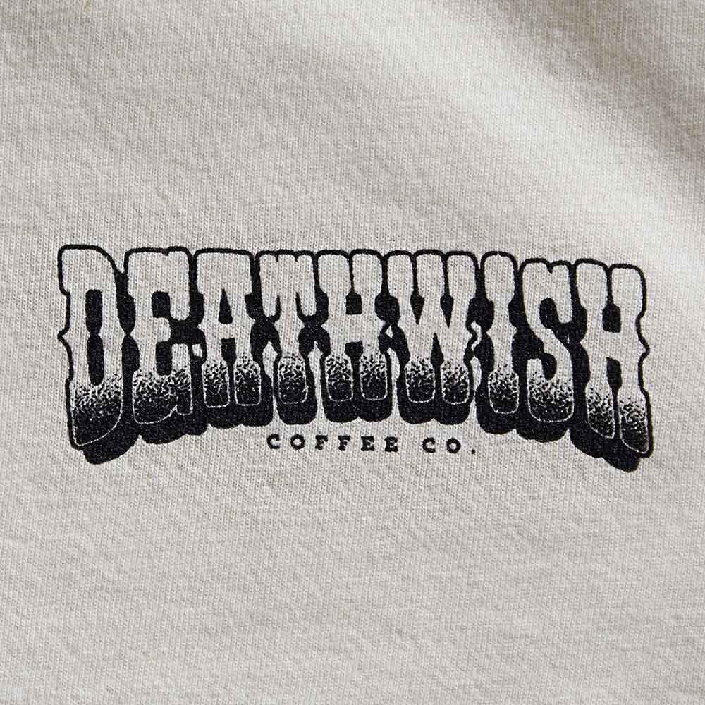 Death Wish Coffee Chemex Cowboy Tee - Front Logo Detail.