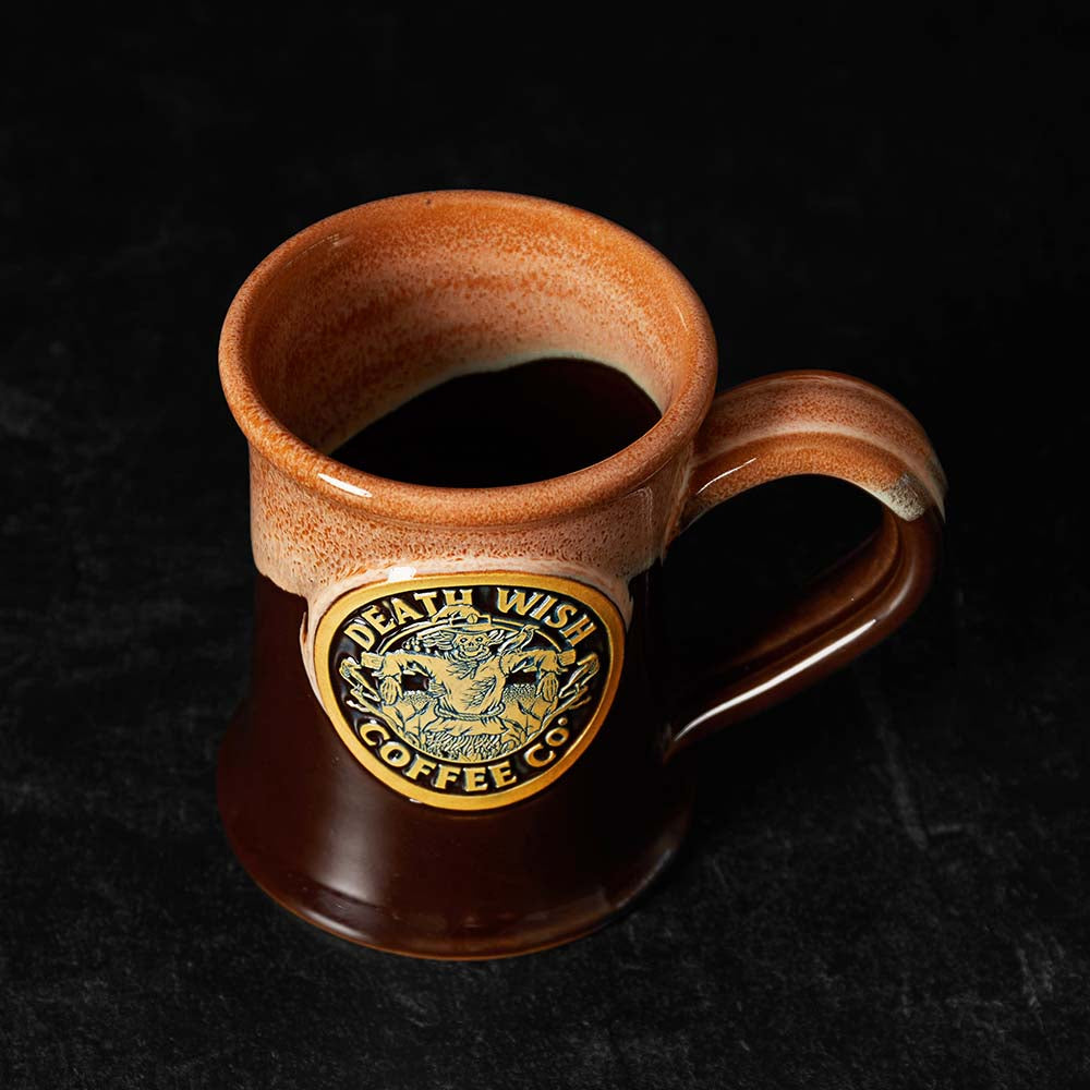 A top down photo of the Death Wish Coffee Scarecrow Mug.