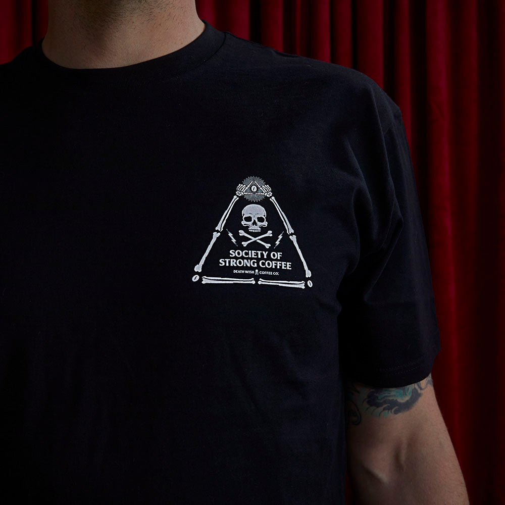 Death Wish Coffee Society Insignia Tee - Front on Model