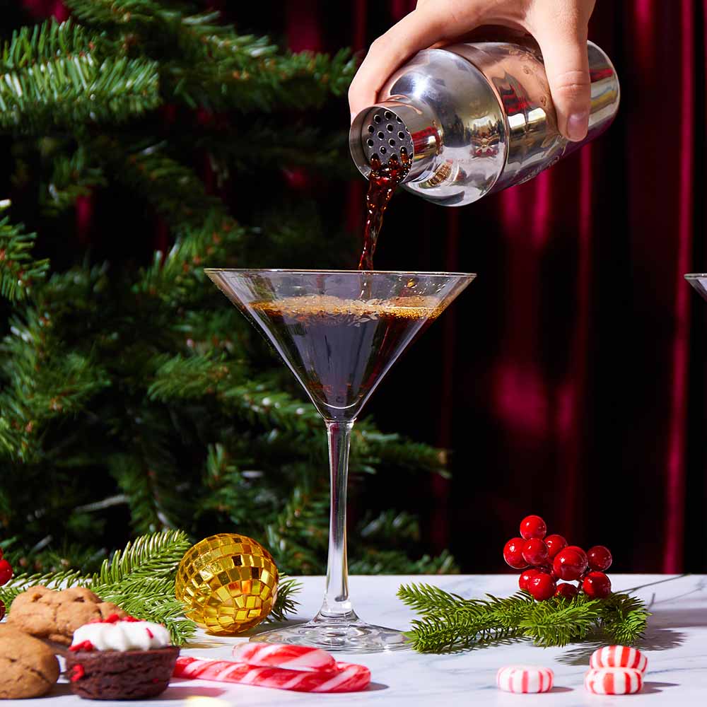 Pouring a drink from the Death Wish Coffee Sidekick Cocktail Shaker.
