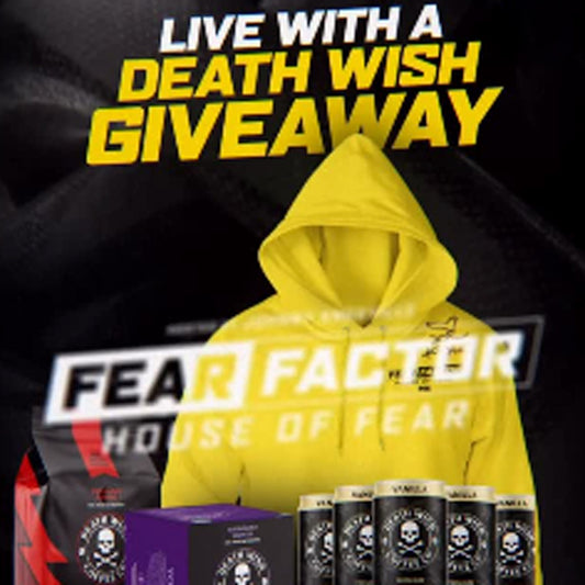 Enter for a chance to win the Fear Factor x Death Wish Coffee giveaway.