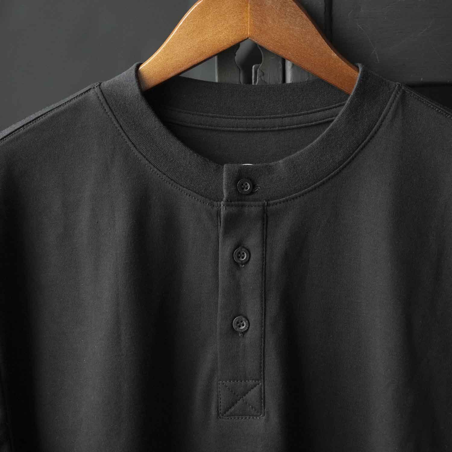 Death Wish Coffee Classic Henley - Button Detail