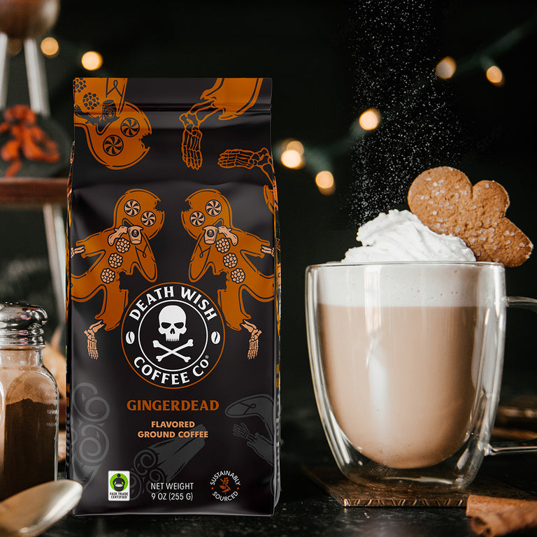 Looking to spice up your holidays? Shop Gingerdead flavored Death Wish Coffee.