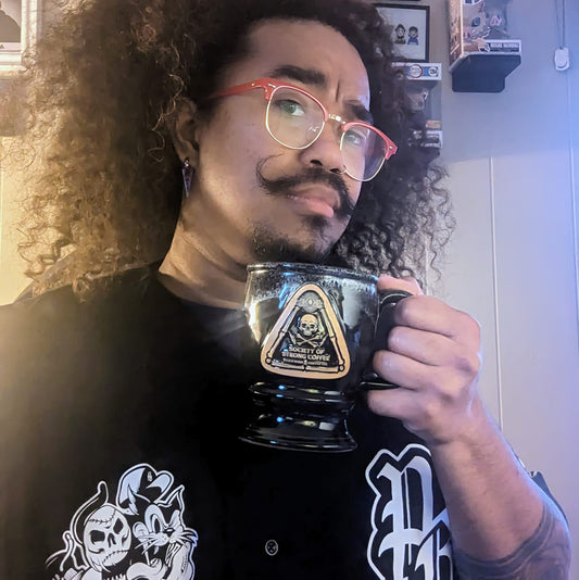 A member of team Pitch Black reppin' their jersey for the Death Wish Coffee Swig League.