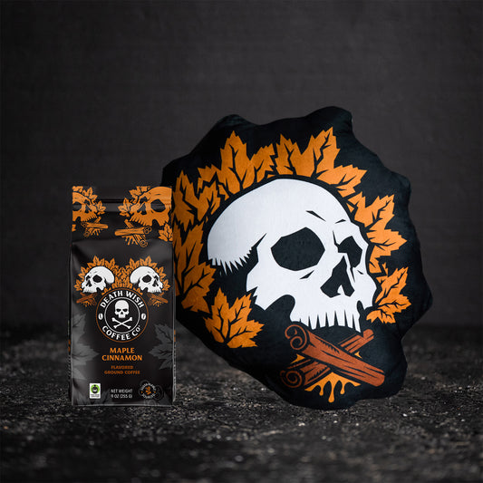 The Death Wish Coffee Maple Cinnamon Pillow Bundle.