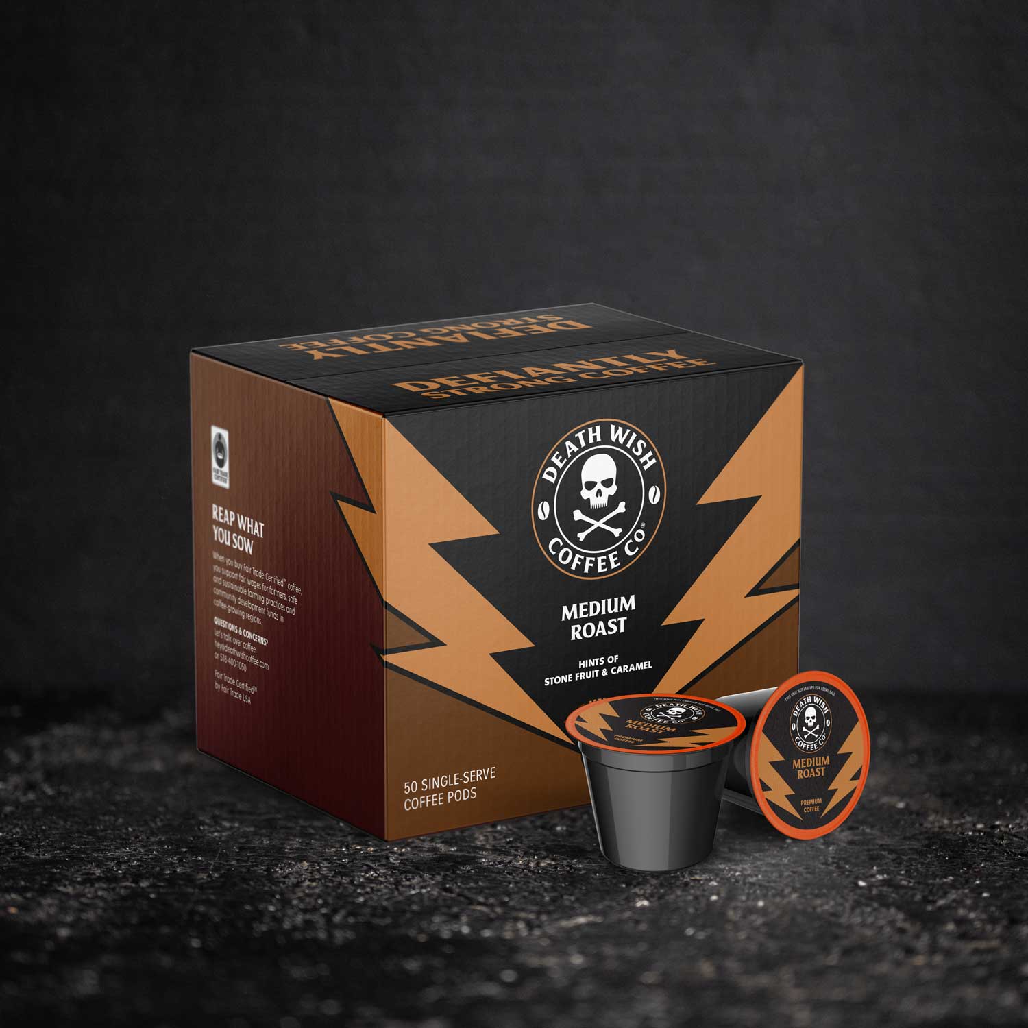 Death Wish Coffee Medium Roast Single-Serve Coffee Pods - 50 Count