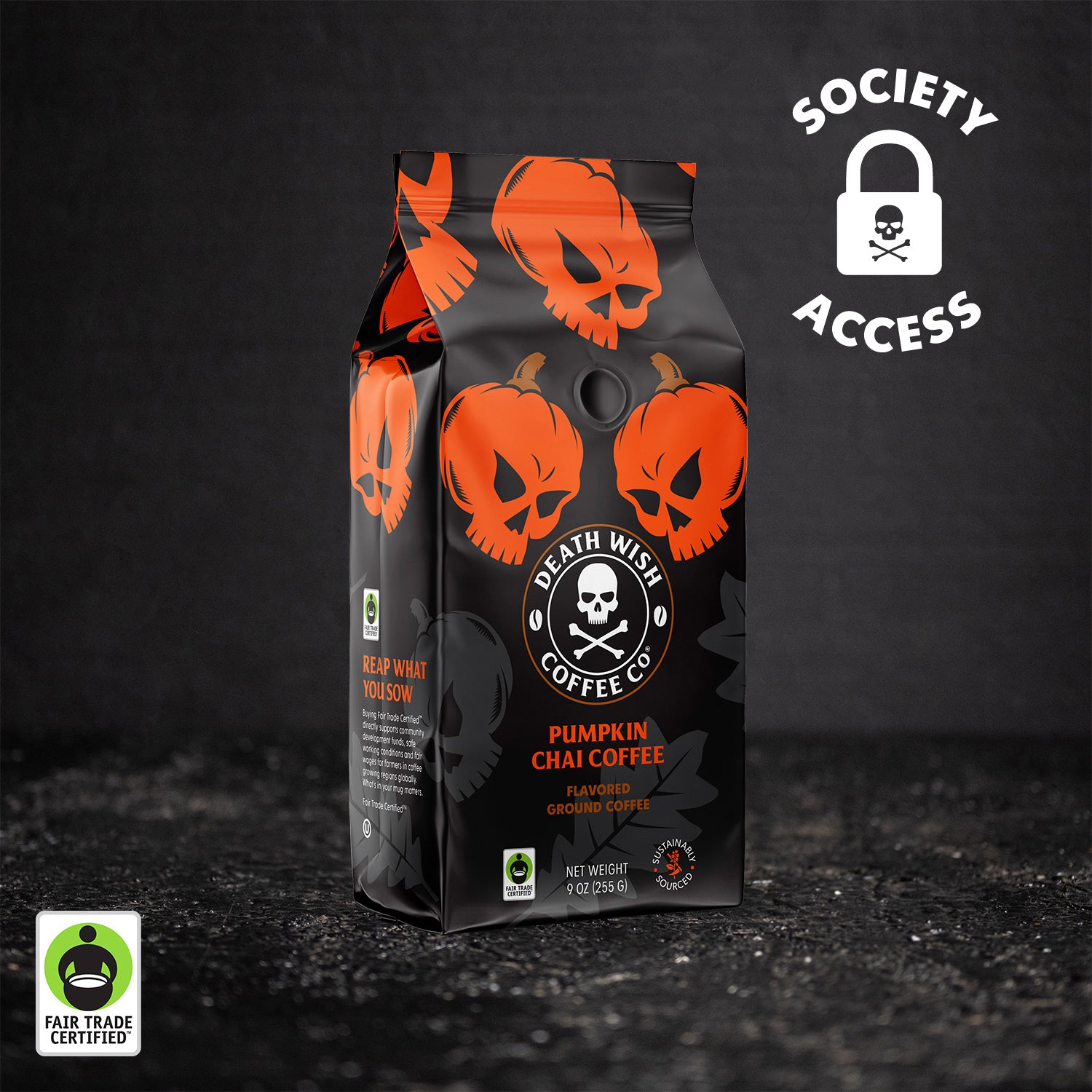 Unlock society access to Pumpkin Chai Death Wish Coffee.