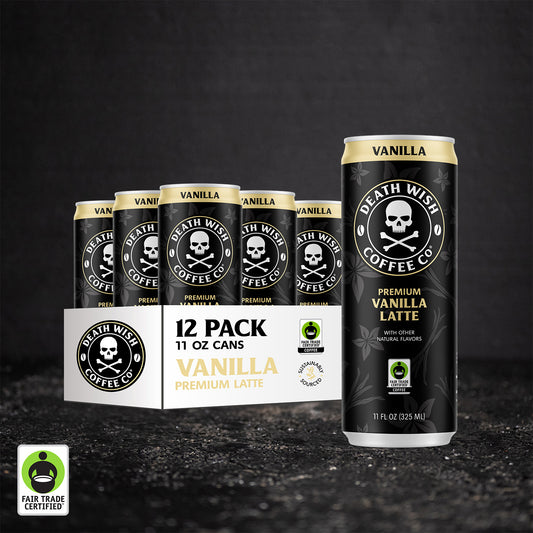 Death Wish Coffee Vanilla Latte 12-Pack.