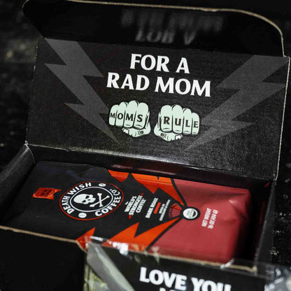 A look inside the Death Wish Coffee Rad Mom Kit.
