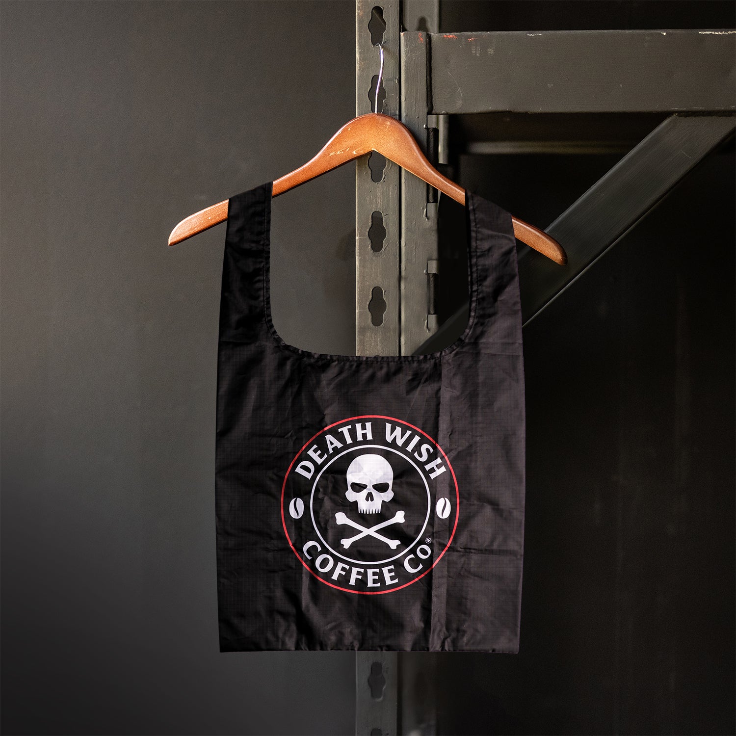 Death Wish Coffee Reusable Ripstop Nylon Tote Bag - Black