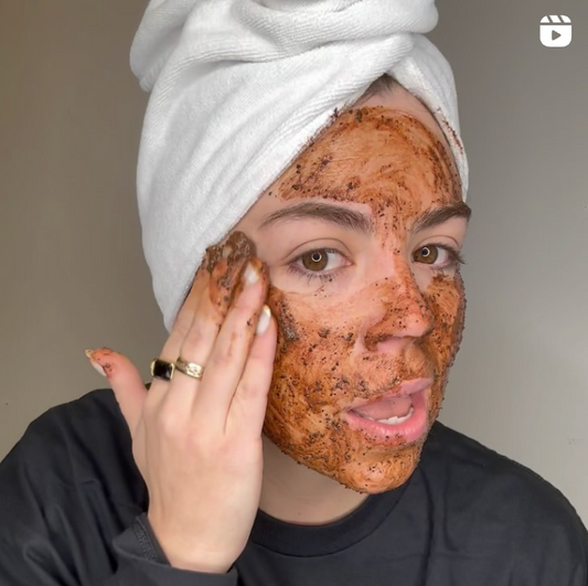 The results of applying a Death Wish Coffee face mask. 