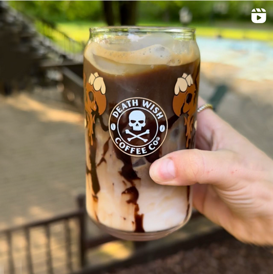 Make Your Own Mocha Iced Coffee at Home with Death Wish Coffee.