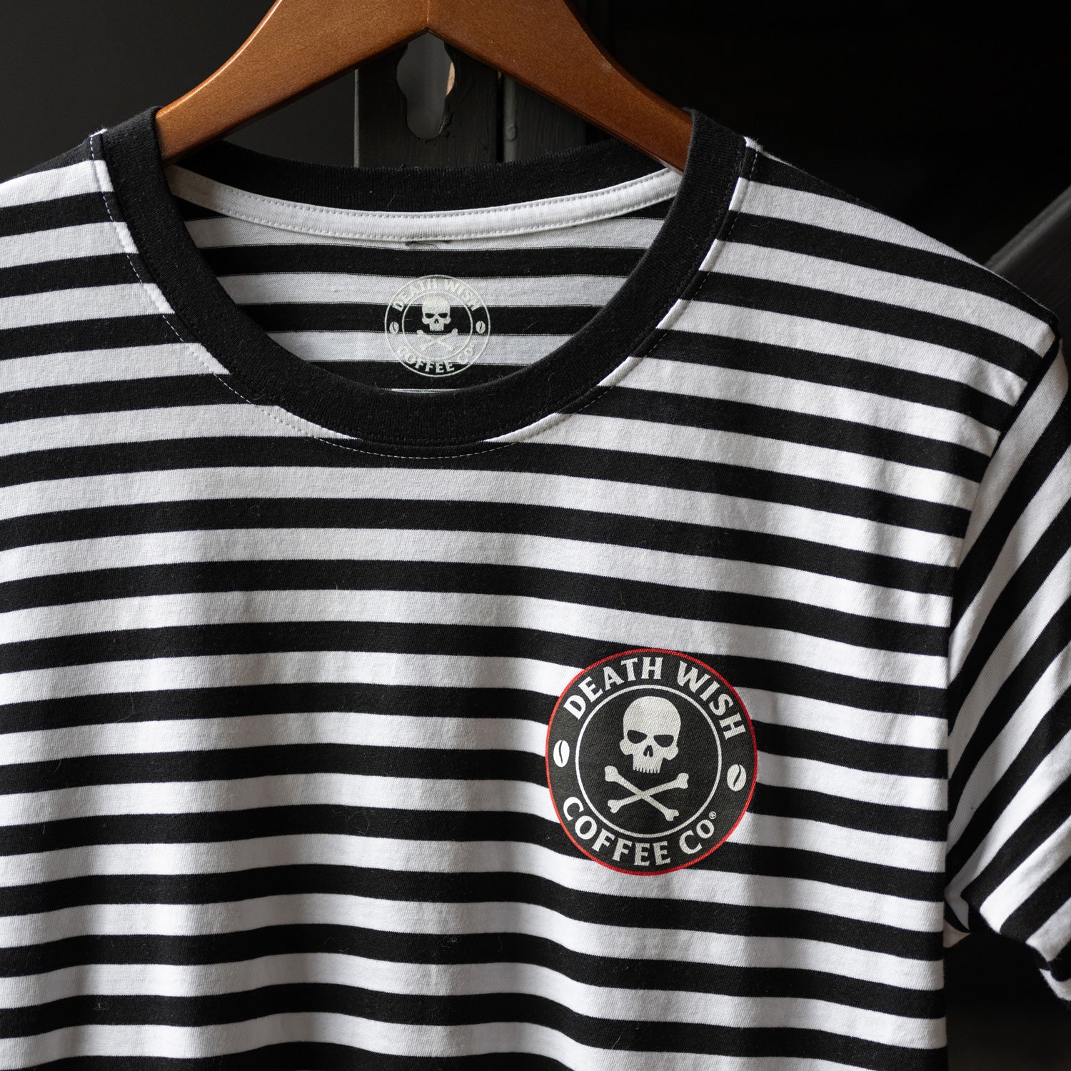 Death Wish Coffee Striped Shirt - Detail
