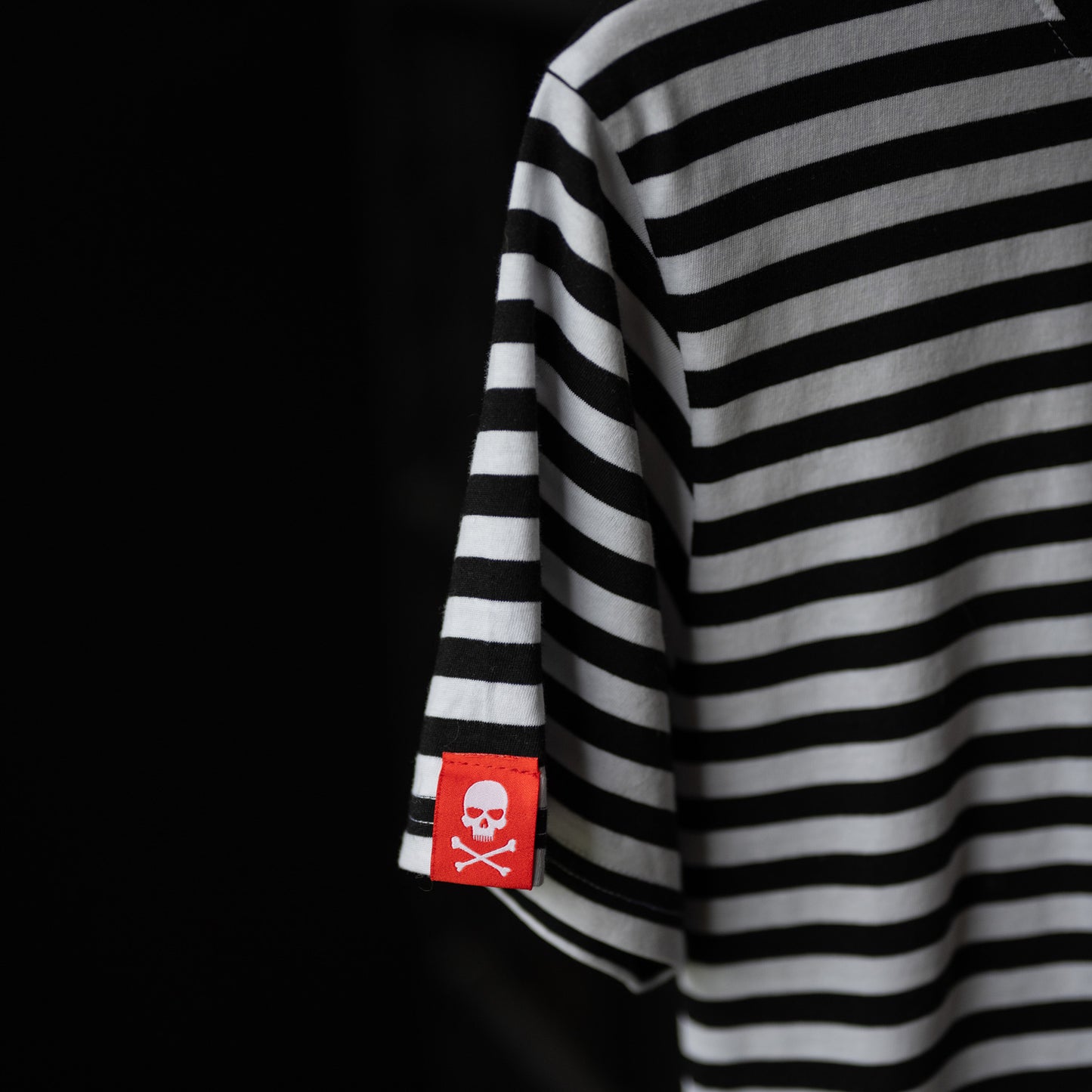 Death Wish Coffee Striped Shirt - Sleeve Detail