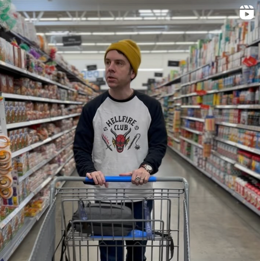 Getting distracted at the grocery store by talking Death Wish Coffee tempting you to buy it.