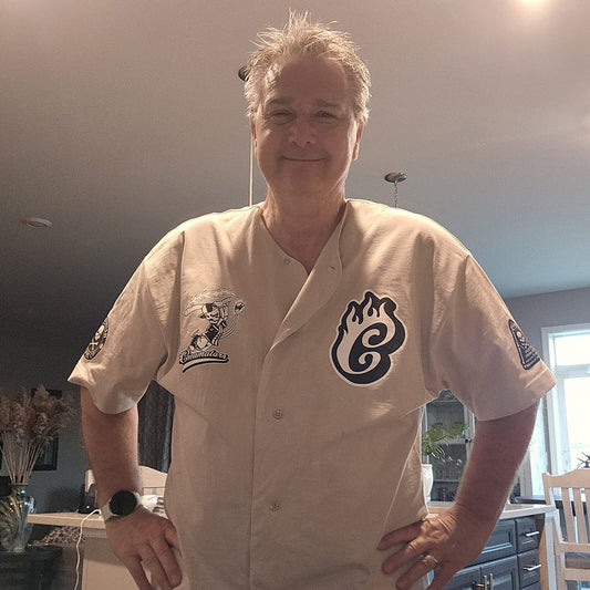 A customer repping the Creamators in his Swig League jersey.