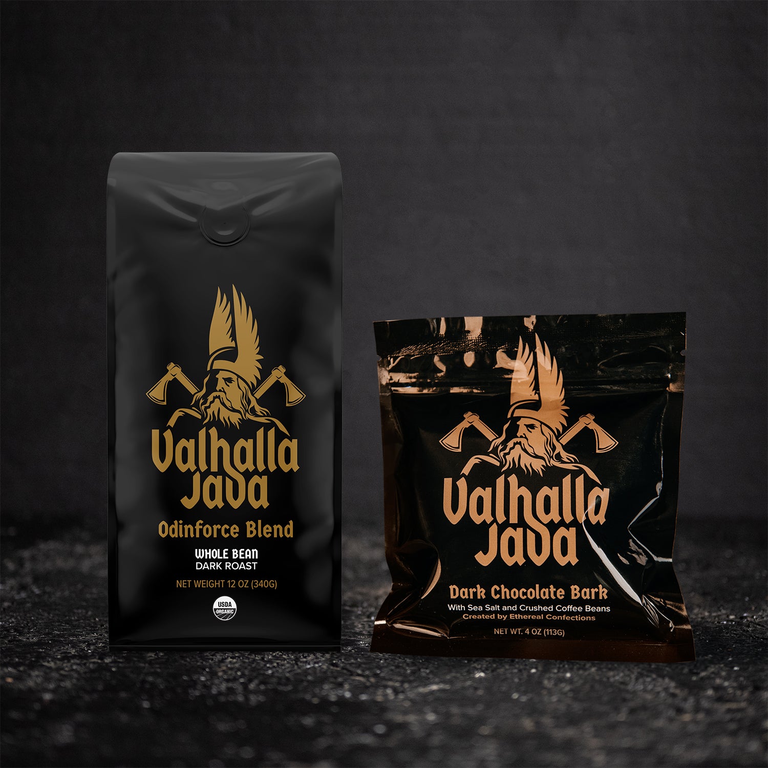 Shop the Death Wish Coffee Valhalla Java Chocolate Bark Whole Bean Bundle.