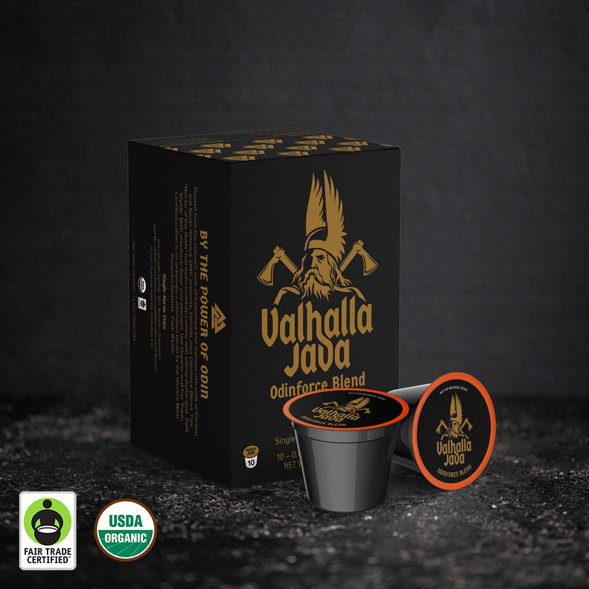Death Wish Coffee 10 Count Valhalla Java Single-Serve Pods.