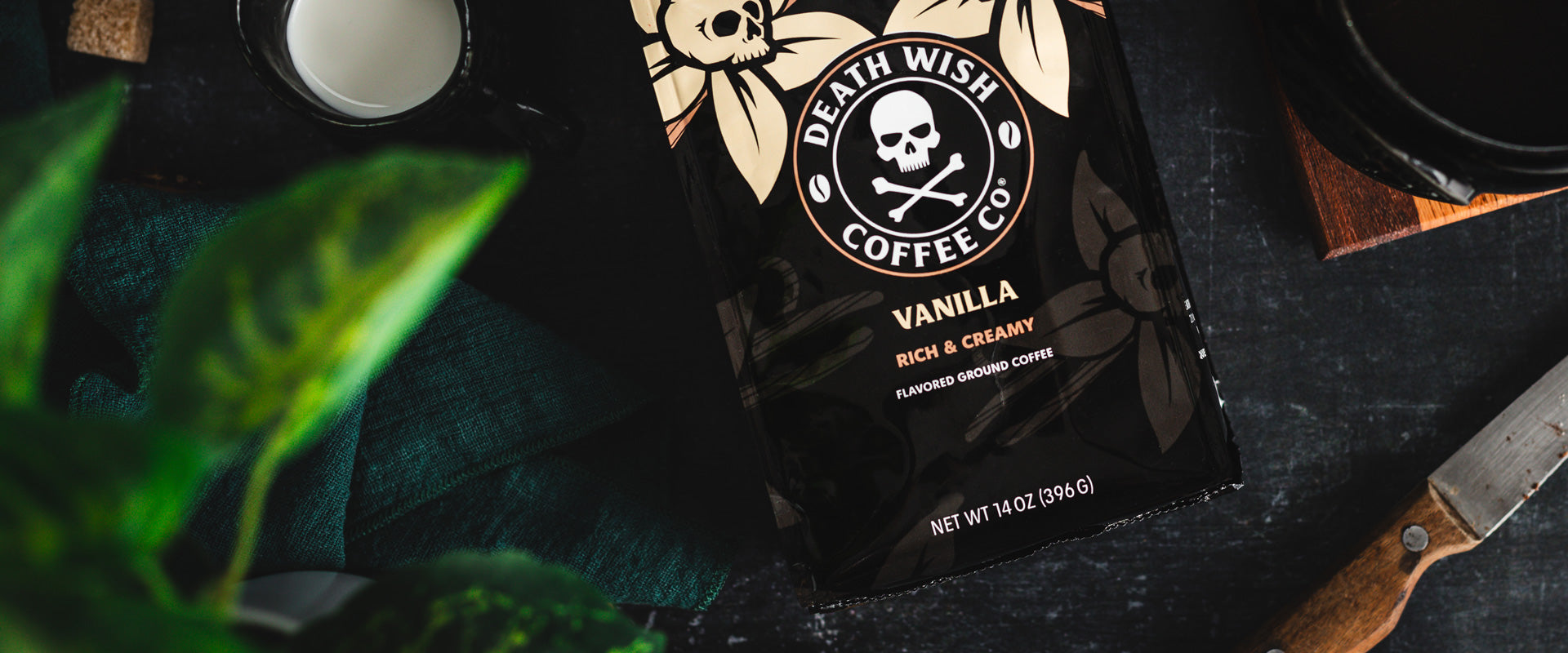 Vanilla Flavored Death Wish Coffee waiting to be brewed.