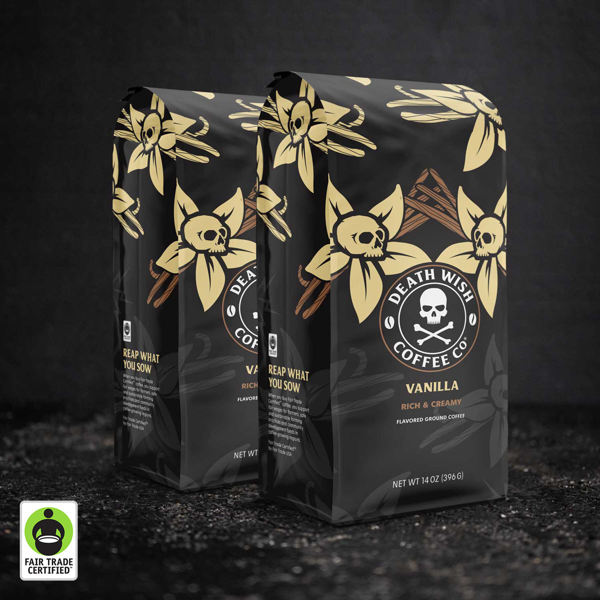 Death Wish Coffee Vanilla Flavored Ground Coffee - 2 Bags