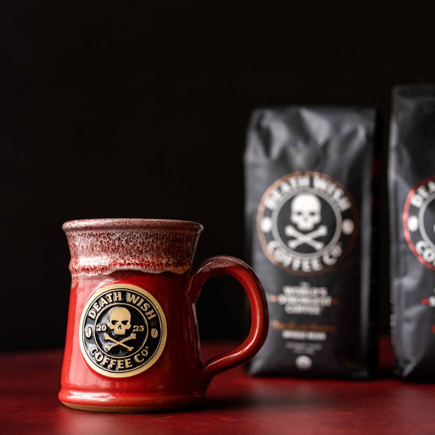2023 Death Wish Coffee Mug with Coffee Bags